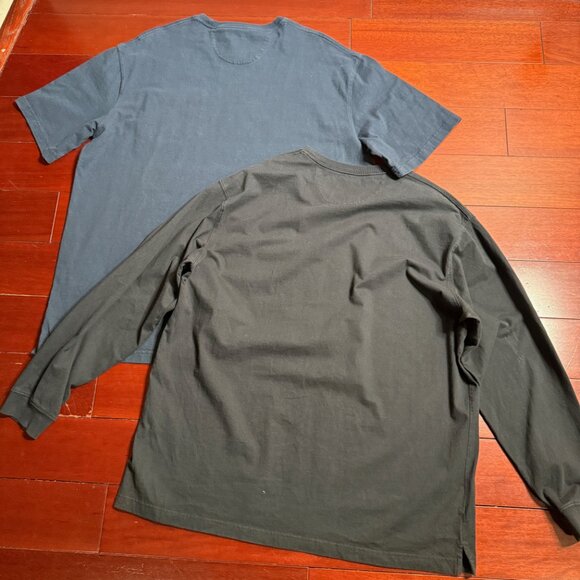Duluth Trading Co 2 PACK Longtail XL Black Navy 100% Cotton Long Sleeve Shirt - Picture 3 of 8